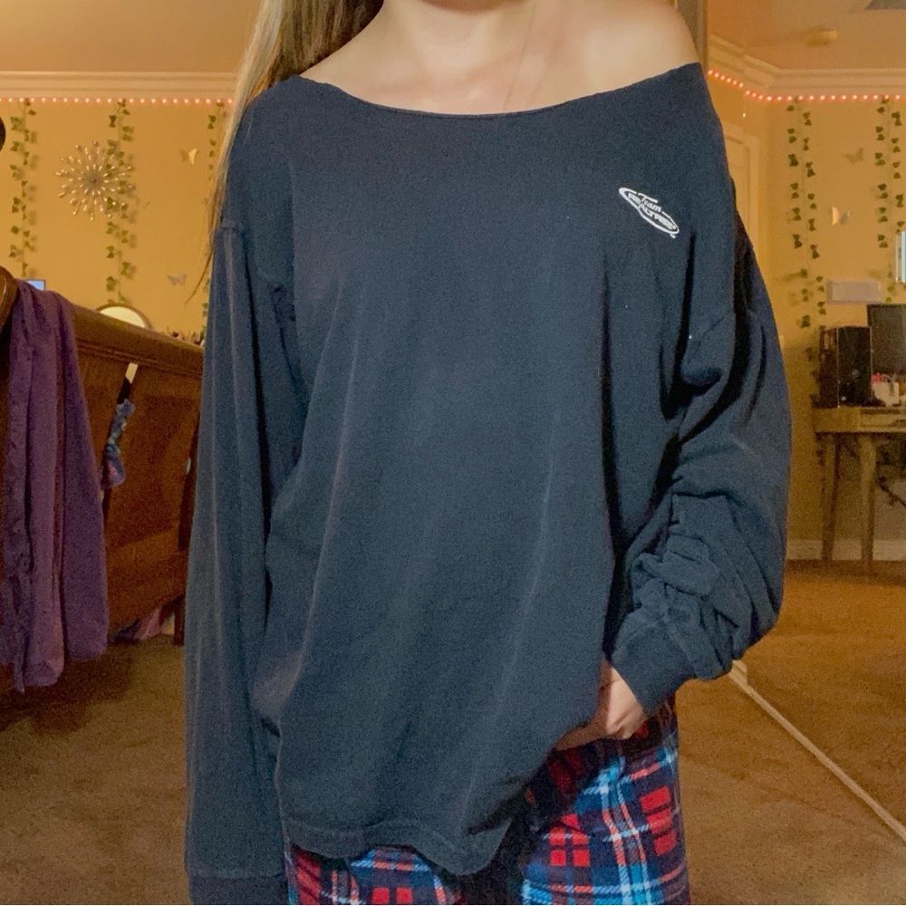 y2k cyber real tree long sleeve off the shoulder tee